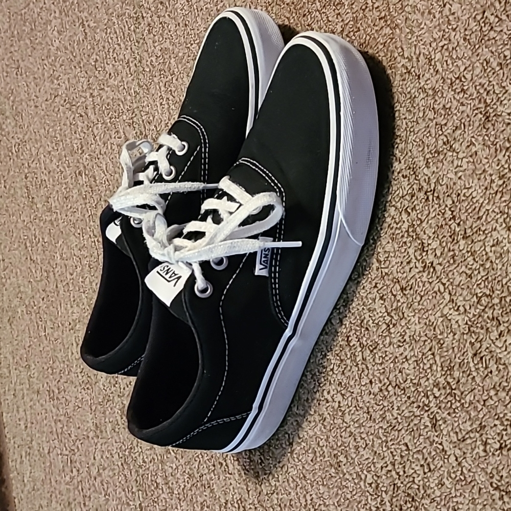 Womens vans - black and white vans - size 8